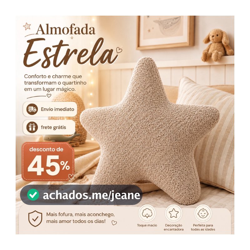 Almofada Infantil ESTRELA - Almofada para quarto infantil