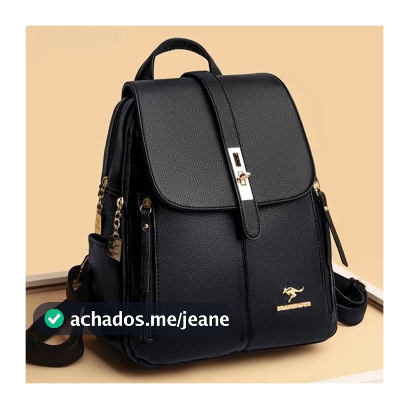 mochila De Costas Couro Social Feminina Elegante Reforçada Top canguru