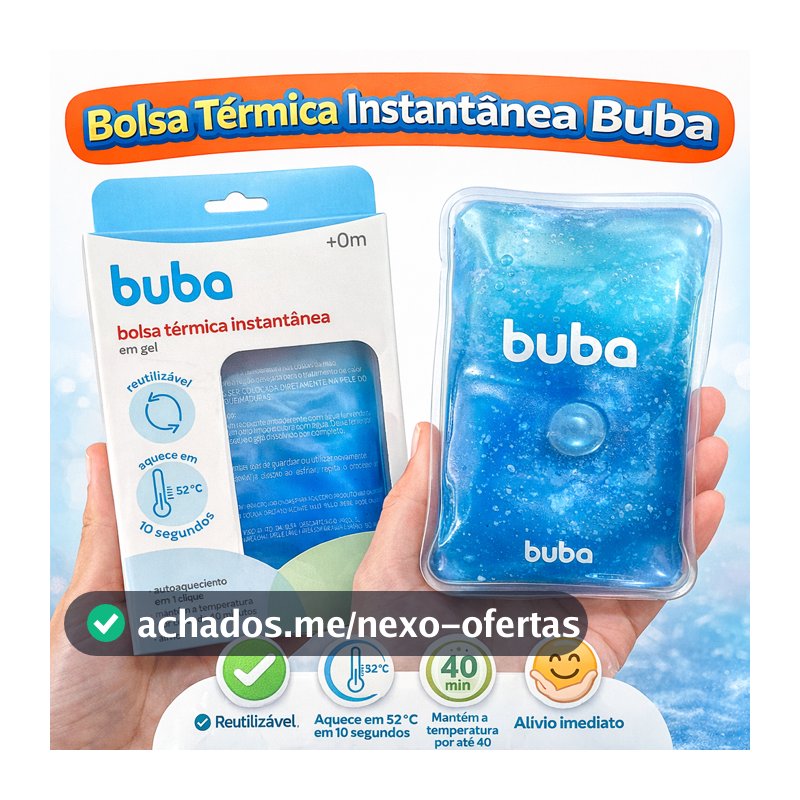 Bolsa Térmica Instantânea Buba para Cólica de Bebê Infantil em Gel Reutilizável