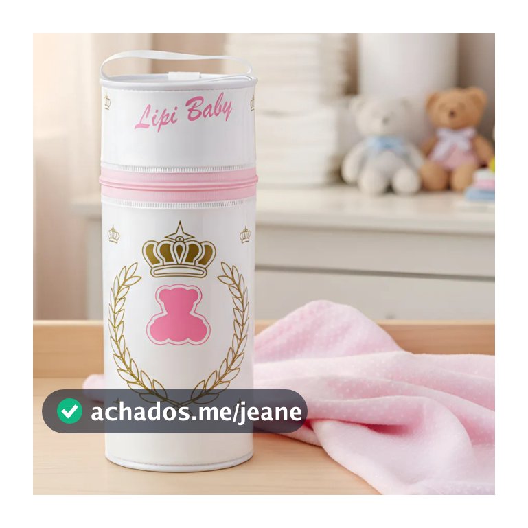 Bolsa Termica Infantil Com Isopor e Alça Para 01 Mamadeira 360 Ml ROSA ou AZUL-Lancheira Desenho Ursinho