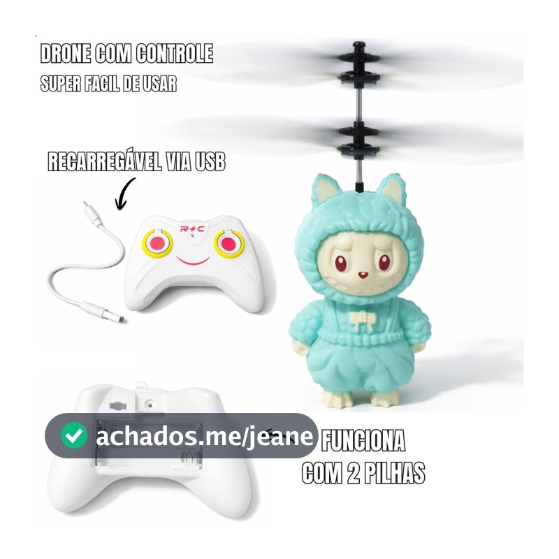 Drone Infantil Voador com Sensor de Movimento e Luz LED