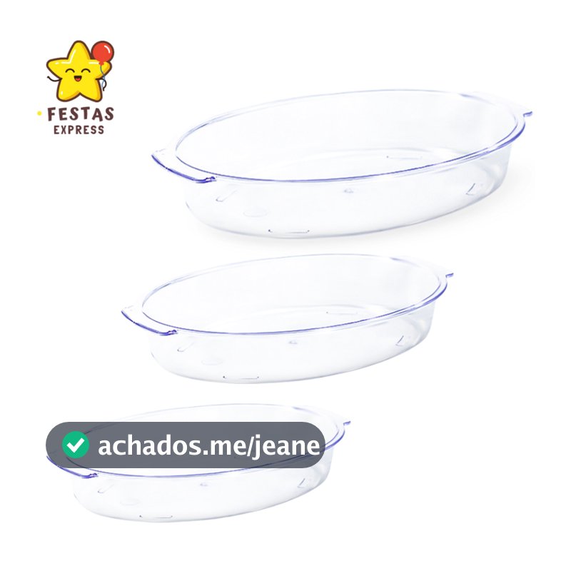 Kit 3 Travessas (Pequena,Média,Grande)