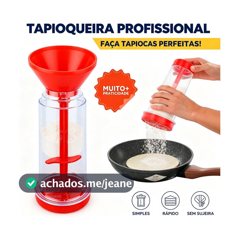 Tapioqueira Manual Peneira Porta Tapioca Sem Sujeira Prática Rápida Para Café Da Manhã Fitness Academia