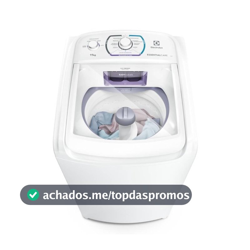Máquina de Lavar Electrolux 11kg Branca Essential Care com Easy Clean e Filtro Fiapos (LES11)