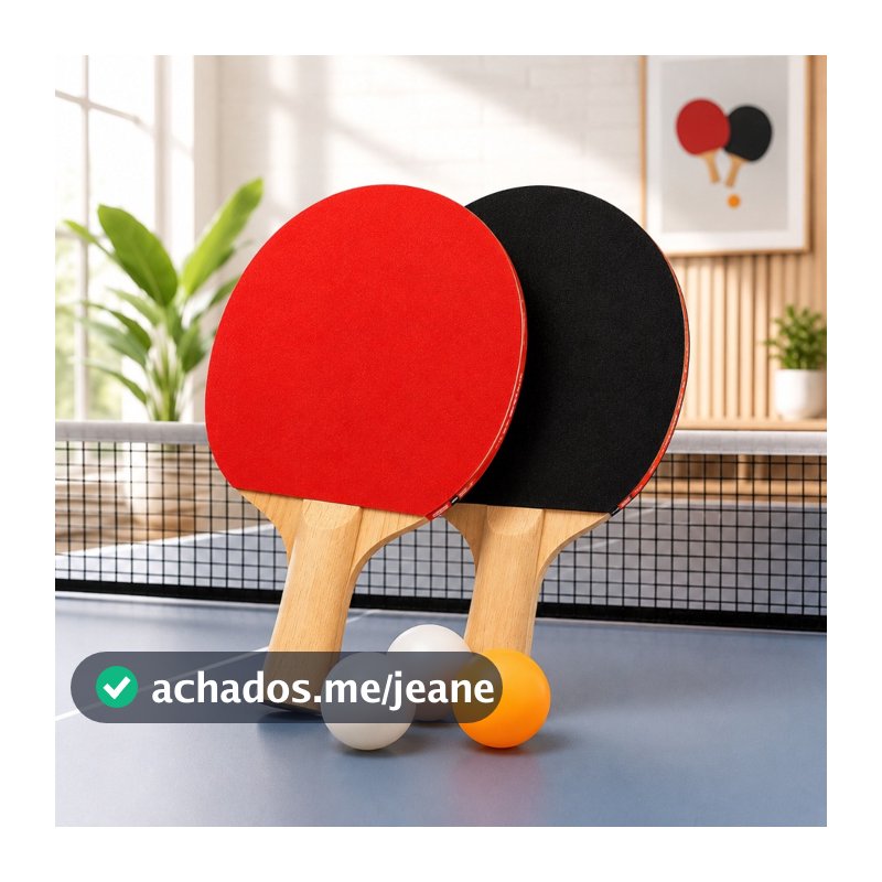 Kit 2 Raquetes Tênis de Mesa Profissional + 3 Bolas Ping Pong Brinquedo Diversão ENVIO IMEDIATO