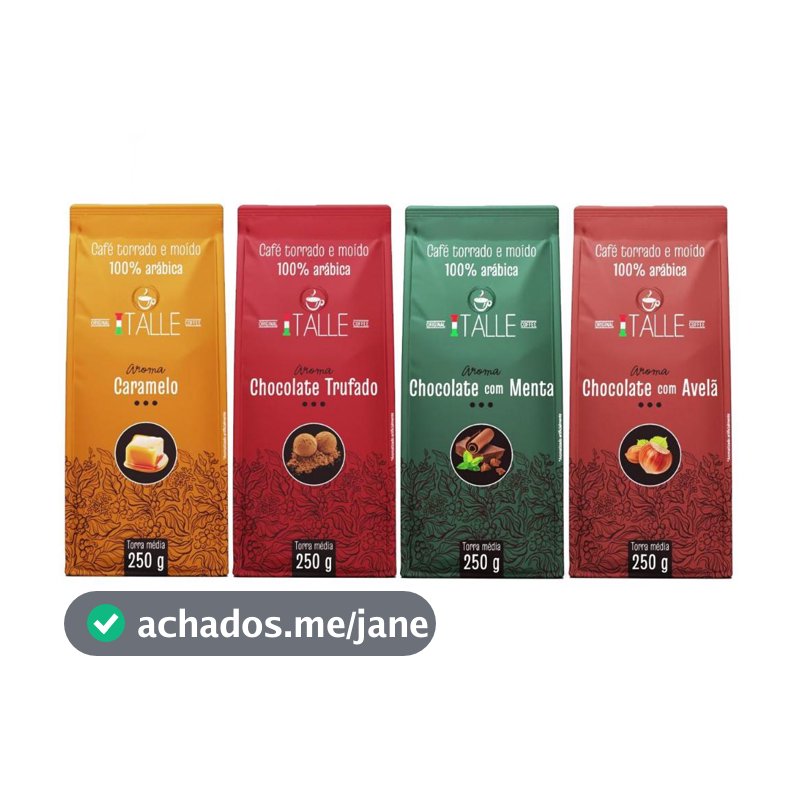 Kit 4 Cafés Torrado E Moído Aromatizados - Todos os Aromas