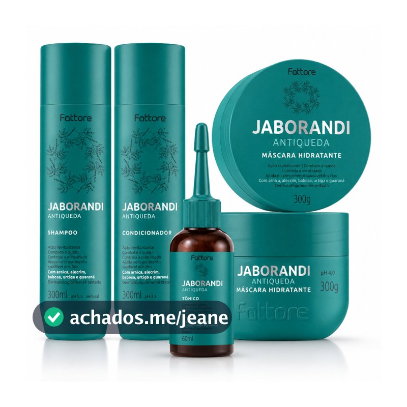 Kit Antiqueda Completo Jaborandi Fattore – Crescimento e Força com Tônico Capilar Concentrado