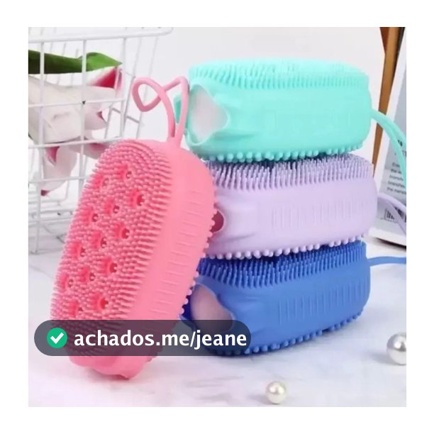 Bucha de Banho Silicone Para Esfoliar a Pele-Esponja Para Banho de Silicone Com Porta Sabão-Escova para Banho Silicone