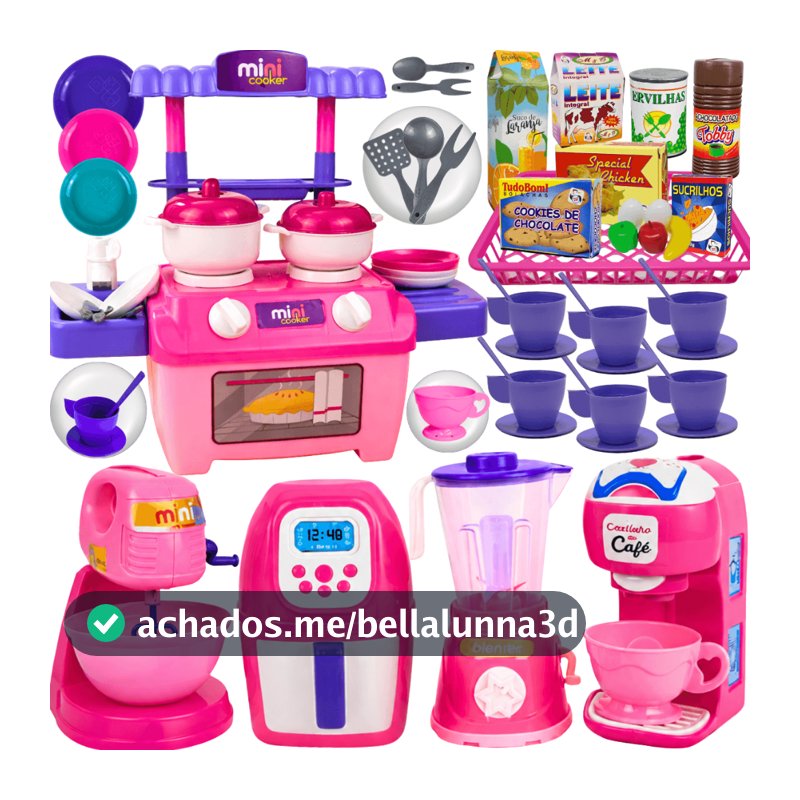 Kit Cozinha Brinquedo Infantil Completo Eletrodomésticos Fogão Comidinhas Acessórios