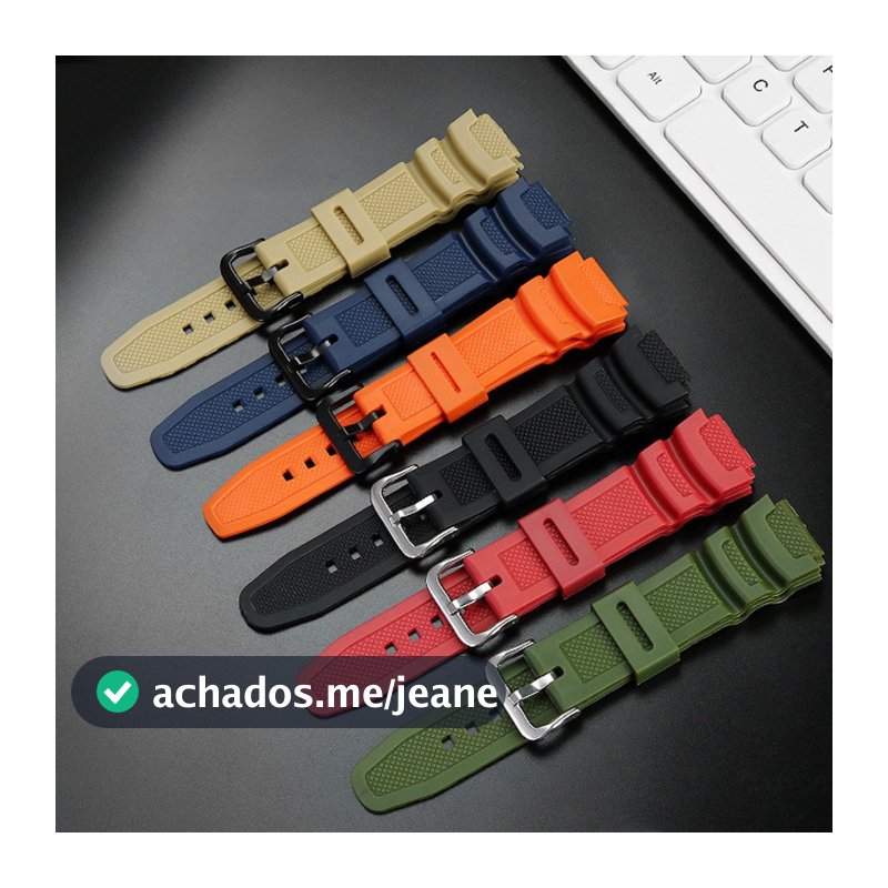 Nova Pulseira de Borracha de 18mm para Relógio Casio W-218h F-108 AE1200 1300 AE-1500 W-752H