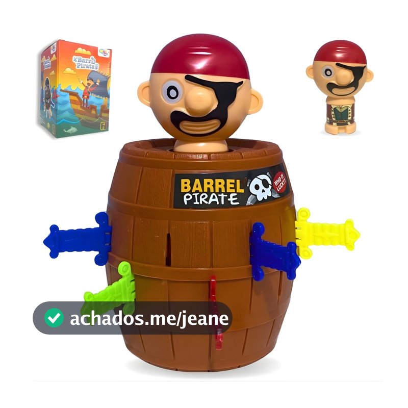 Brinquedo Infantil Pula Pirata Barril Crianças Competição