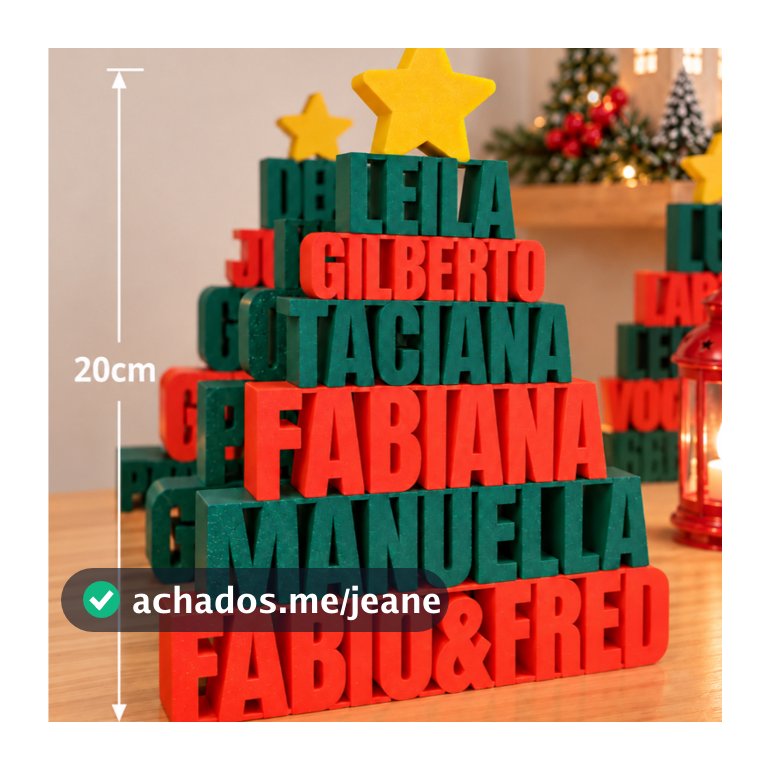 Árvore de Natal Personalizada do seu jeito 20cm | Decoração Natalina 3D
