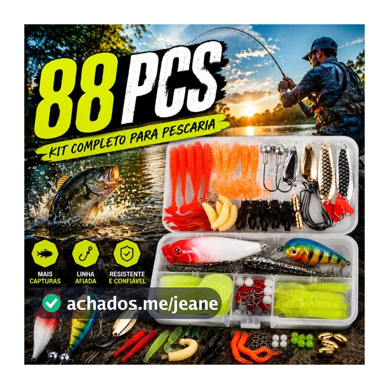 Kit 88 Iscas Artificiais - Meia Água com Anzol Duplo | Iscas Realistas para Pesca de Truta e Peixes