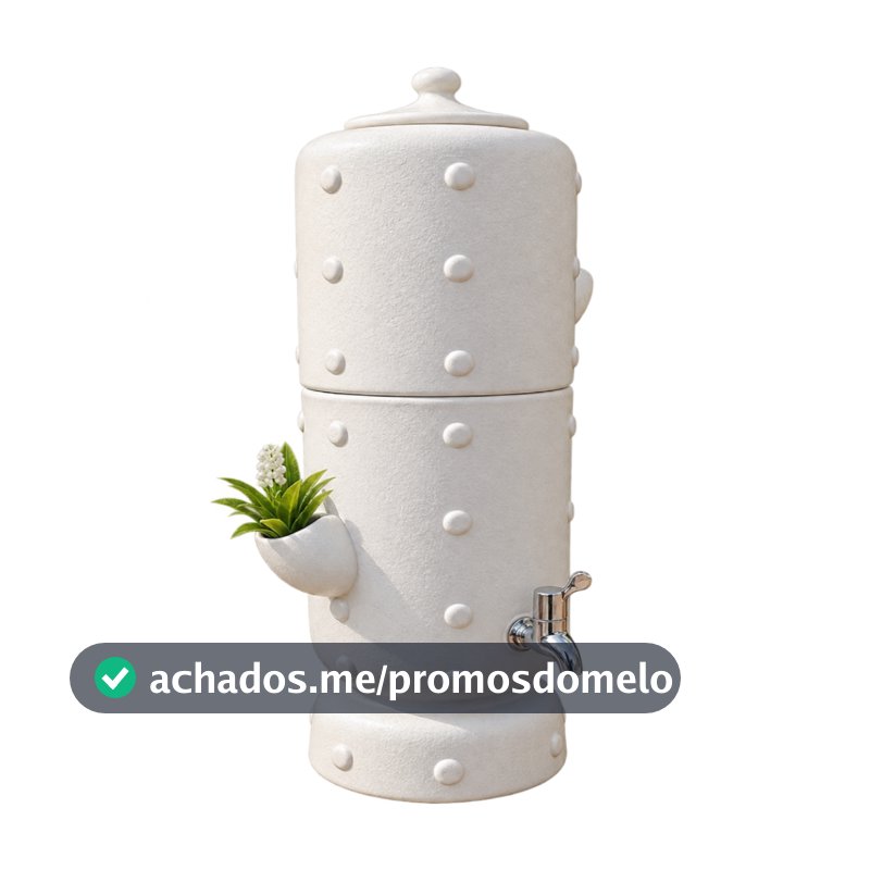 Filtro De Barro Purificador Agua Bebedouro Cacto Branco luxo