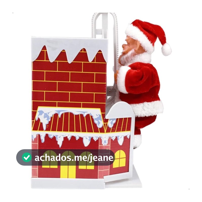 Papai Noel Musical Na Casinha Chamine Com Movimento Natal decoração arvore de natal