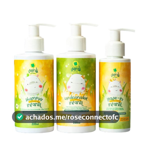 Kit Shampoo + Condicionador + Leave In Infantil Verdi Natural - Aloe Vera e Camomila e Pantenol