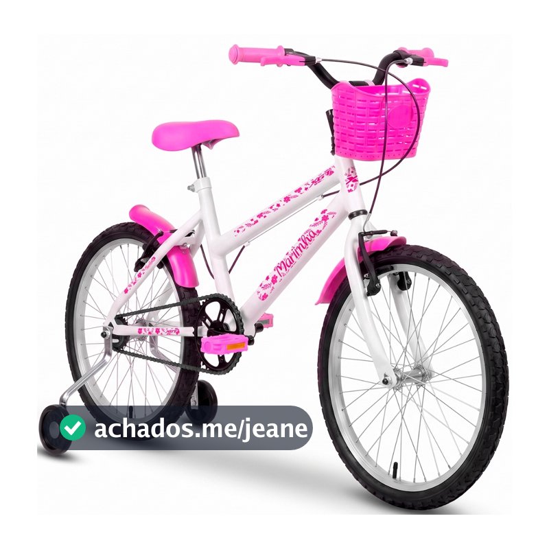 Bicicleta Aro 20 XGT Infantil Criança Feminina Mariinha C/ Rodas Cestinha Paralama