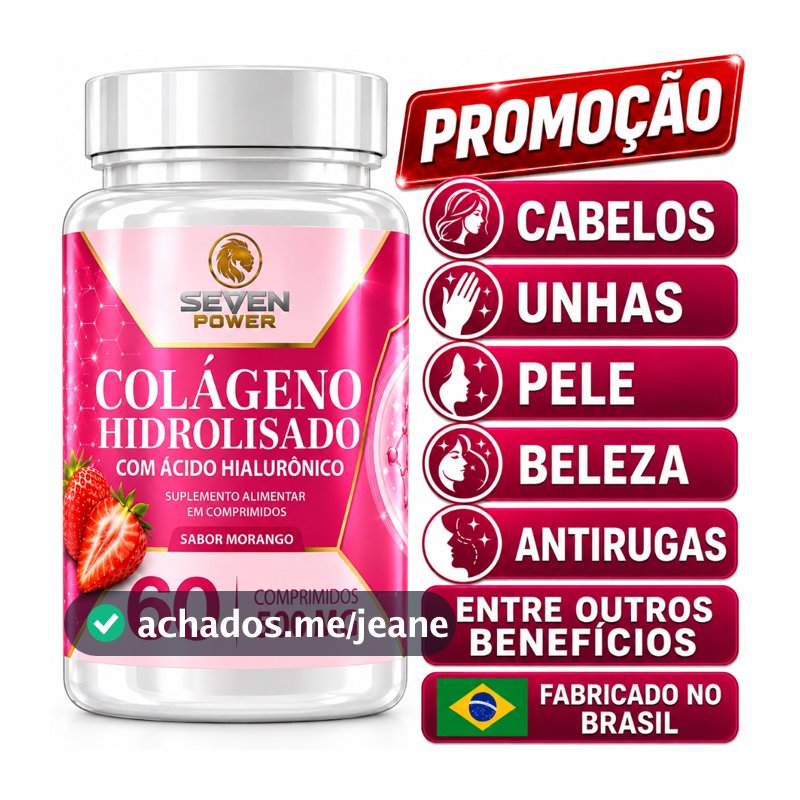 Colágeno Hidrolisado com Ácido Hialurônico PELE UNHA CABELO 60 Comprimidos - ENVIO IMEDIATO