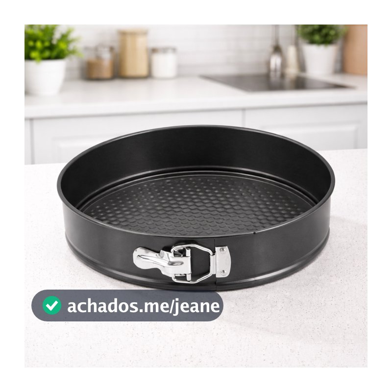 Forma Assadeira Desmontável Fundo Removível Teflon Bolo Massas Redonda 24, 26 ou 28cm