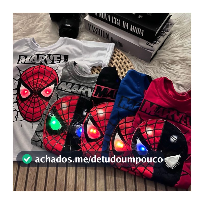 CAMISETA LED BLUSA PERSONAGENS MENINO INFATIL VERAO HOMEM ARANHA HULK PRESENTE PROVA D´AGUA