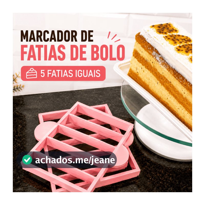 Marcador de Fatias para Bolo 5 Divisões 3x10 ou 2,5x10 Slice Cake Confeitaria, Festival de Fatias