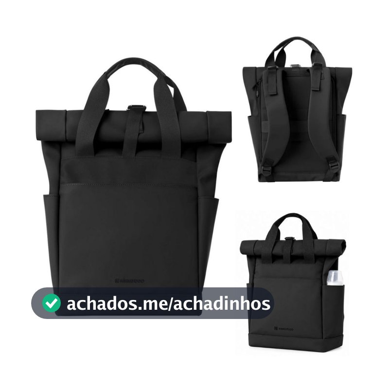 Bolsa Mochila Maternidade 2 em 1 Com Trocador e Porta Mamadeira Térmico Black Preto Cerise Kikkabo