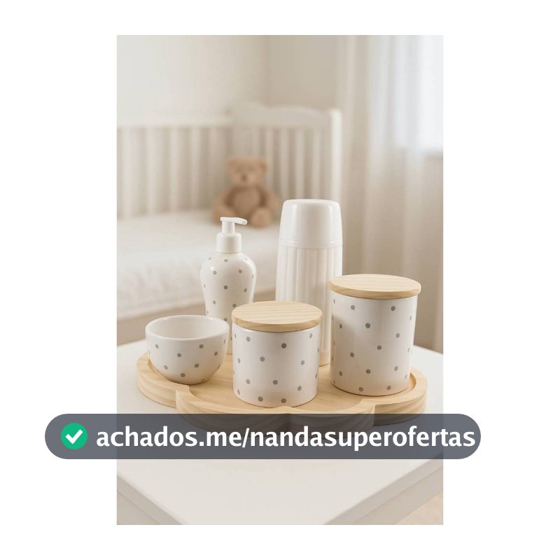 Kit Bebê Higiene Porcelana Bandeja Nuvem Madeira Organizador Decoração Menino Menina Com Garrafa xadrez