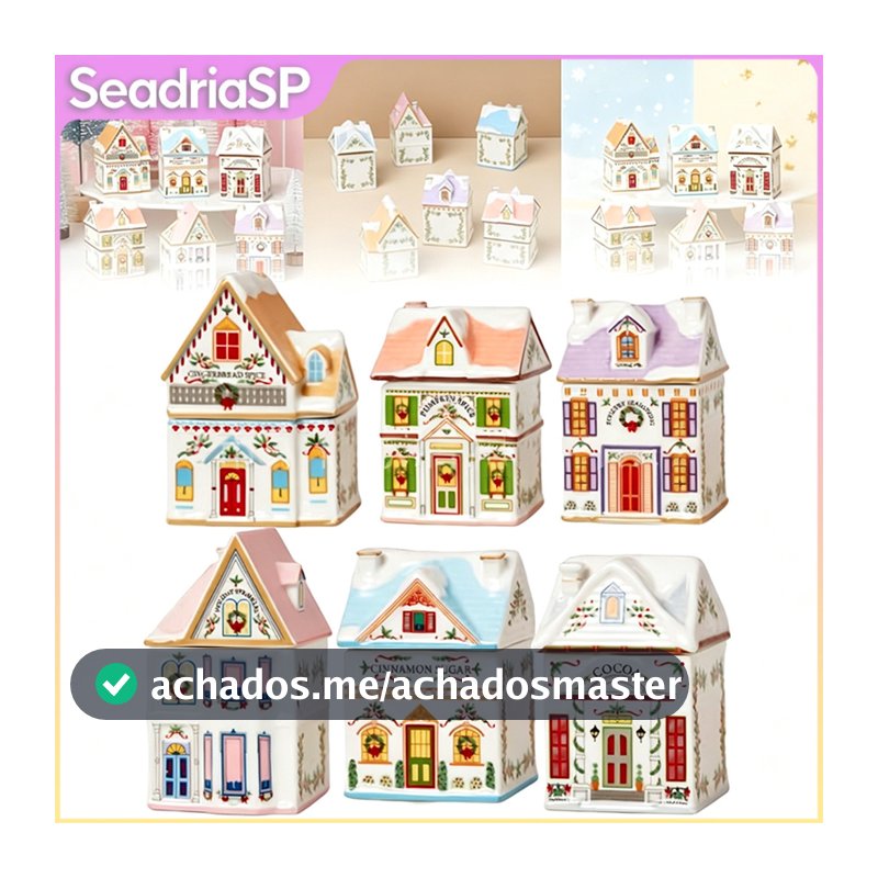 Conjunto Natalino Village Casa De Temperos 6 Peças Mini