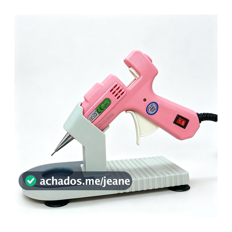 Kit De Pistola De Cola Sem Fio Rosa Com Suporte E 4 Colas | Mini Ferramenta Adesiva Quente De 20 W Para Artesanato De Pr