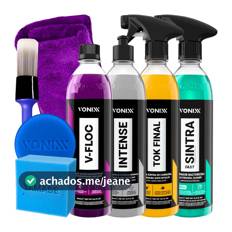 Kit Shampoo V-Floc Cera Tok Final Sintra Fast Intense Revitalizador de Plásticos Vonixx