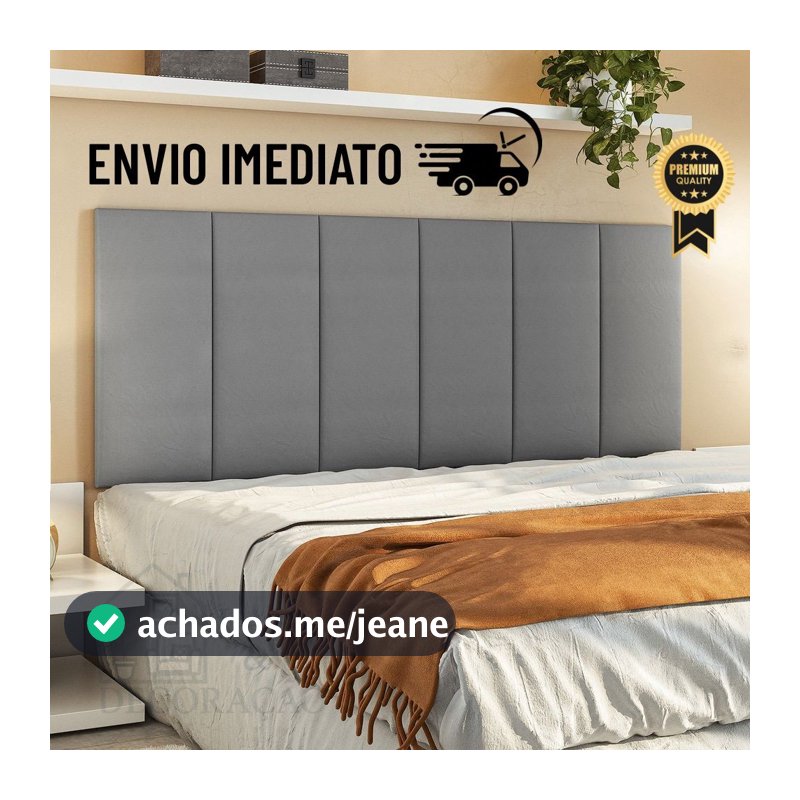 Kit ate 10 Cabeceira de Cama Casal Estofada e Autocolante 45x20cm Solteiro Queen King Envio Imediato