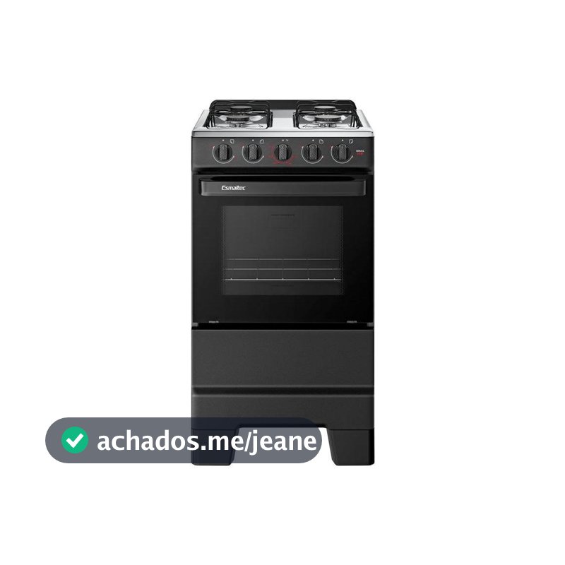 Fogão 4 Bocas Esmaltec Preto Ideal Pop 4120