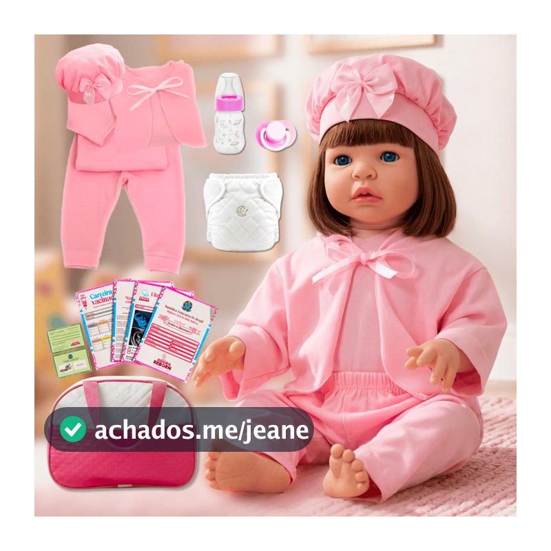 Boneca Bebê Reborn Realista Original de Silicone Menina Pode Dar Banho Envio Imediato
