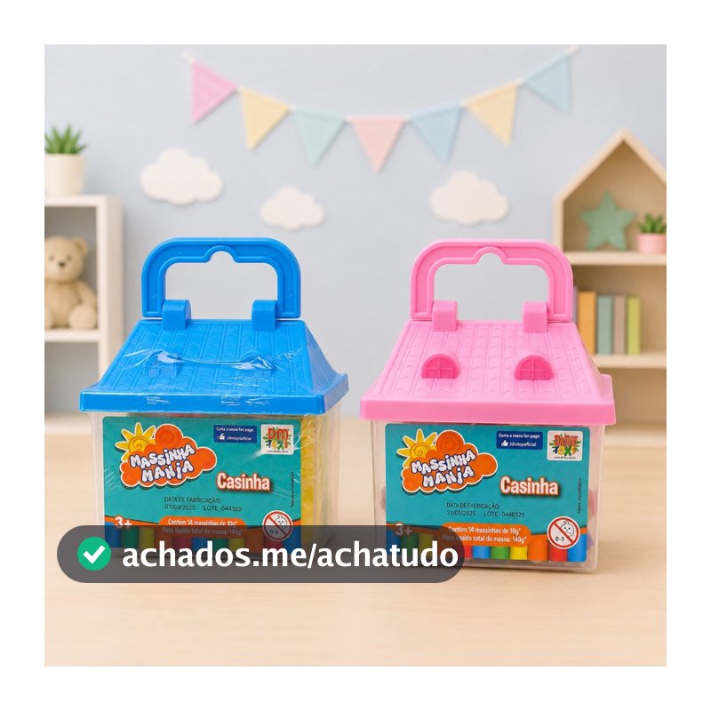 Maleta Casinha Massinha De Modelar Infantil 14 Cores Brinquedo Educativo