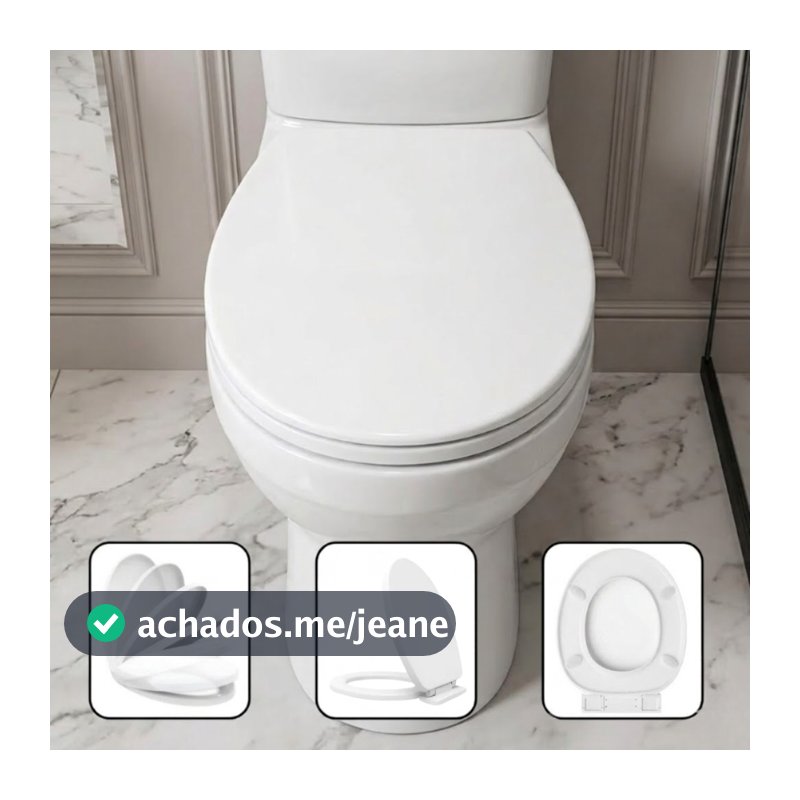 Assento Sanitário Oval Click Tampa de Privada Polipropileno Fechamento Suave Soft Close