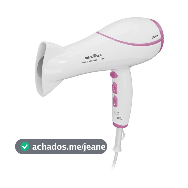 Secador de Cabelos Britânia Bivolt 2100W BELLA BSCE21A
