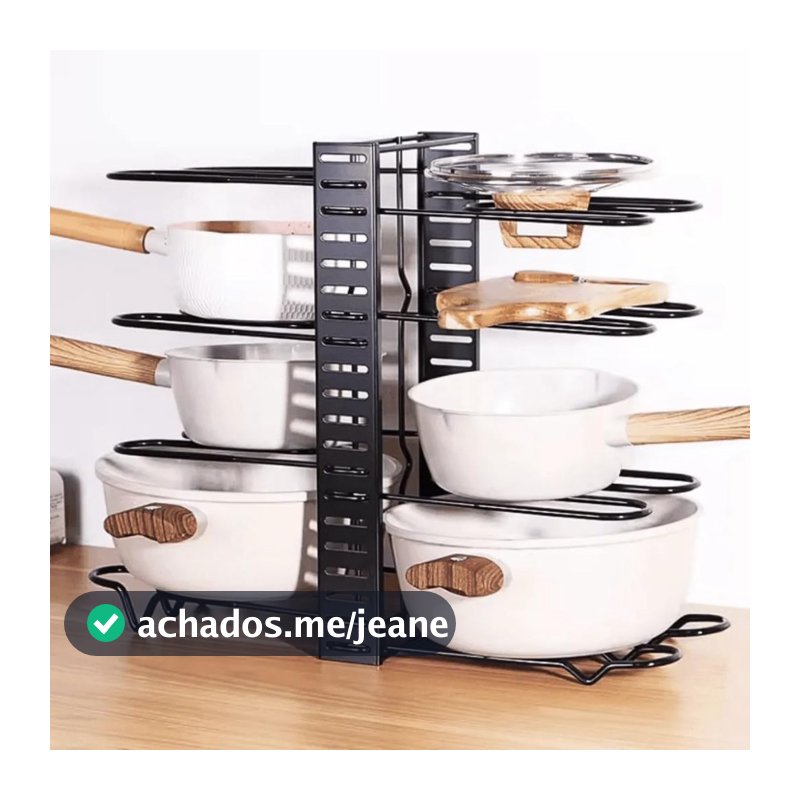 Organizador de panelas e utensílios tudo organizado ideal para bancadas guardar panelas espaço