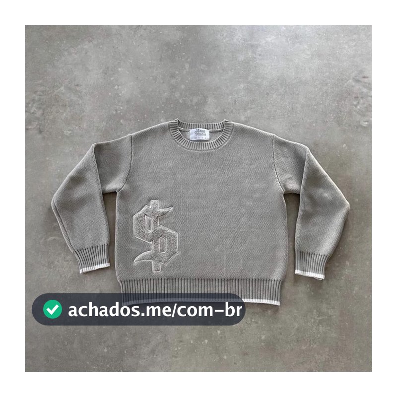 Inverno Masculino Cor Sólida Dinheiro Logotipo Camisola Y2k Retro Clássico Streetwear Quente Em Torno Do Pescoço Topo $