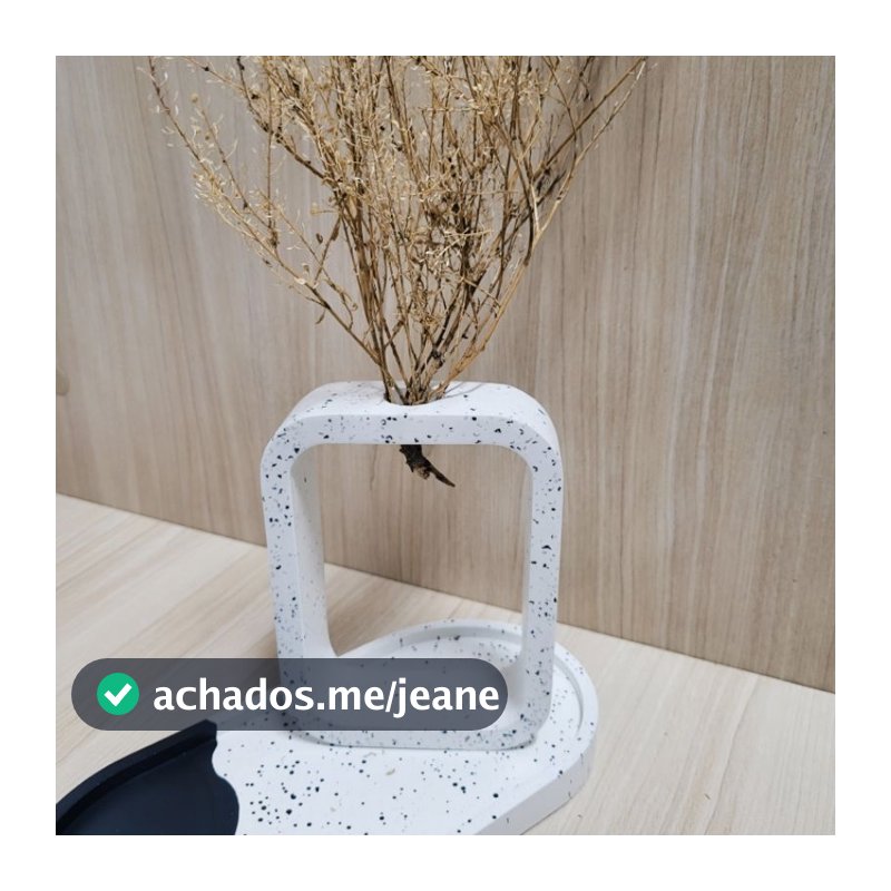 Vaso Decorativo Boho chic COM tubo hidroponico em concreto branco para casa sala quarto mesa escritório