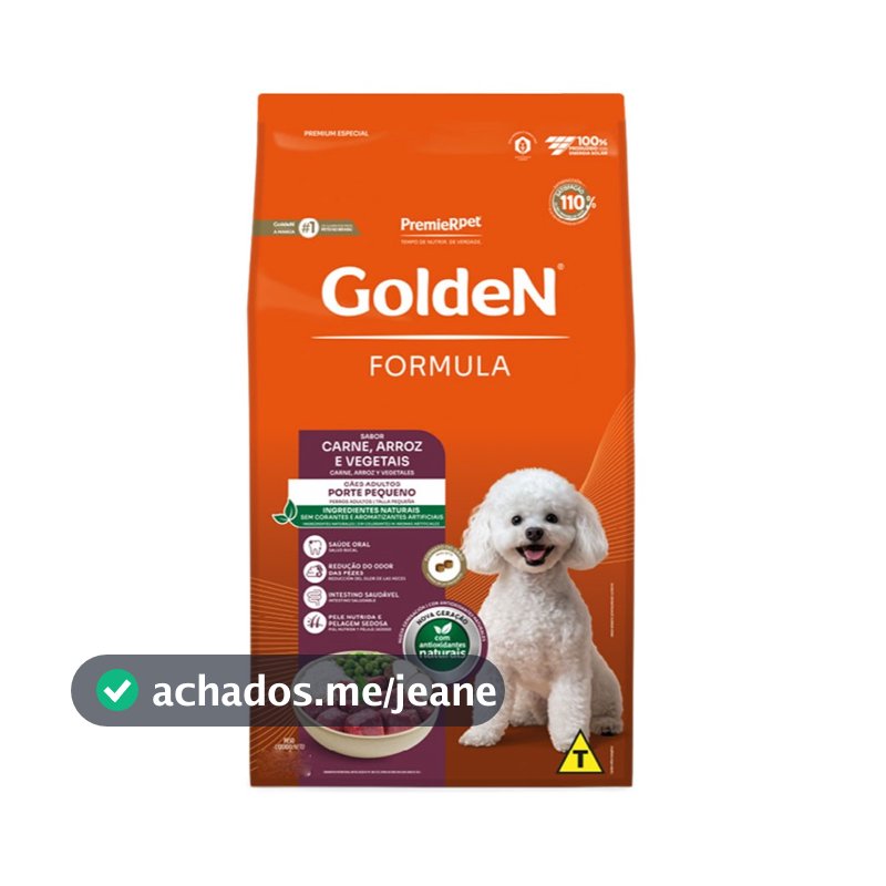 Ração Golden Formula Mini Bits Cães Adultos Raças Pequenas Carne e Arroz 15 kg