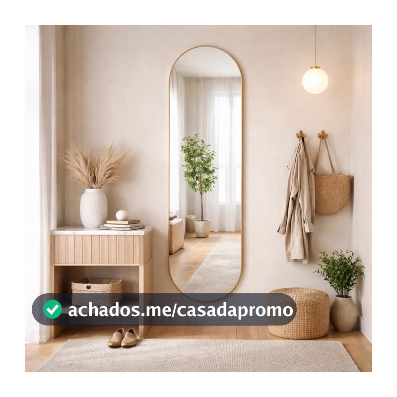 Espelho Orgânico Cápsula 160x55cm Grande Parede Decorativo Sala Quarto Corredor Escritório