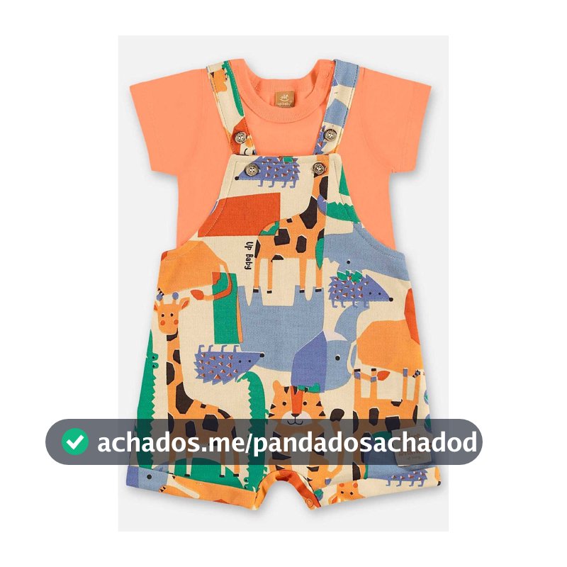Conjunto Jardineira e Body Bebê Up Baby