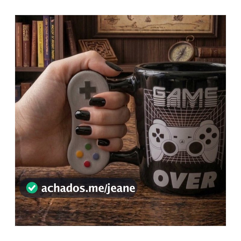 Caneca Gamer Joystick Alça Controle Game Over Controle D-Pad 450ml Presente Criativo Geek