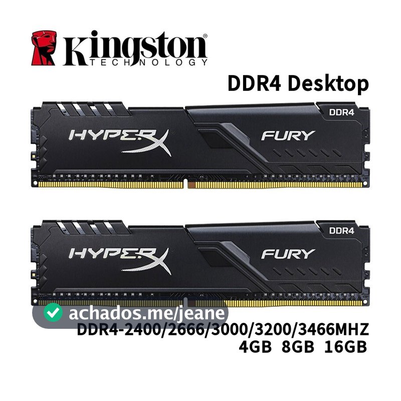 Kingston HyperX FURY DDR4 4gb 8gb 16gb DDR4 2133Mhz desktop 2400 2666 3200mhz PC4 RAM Memória UDIMM