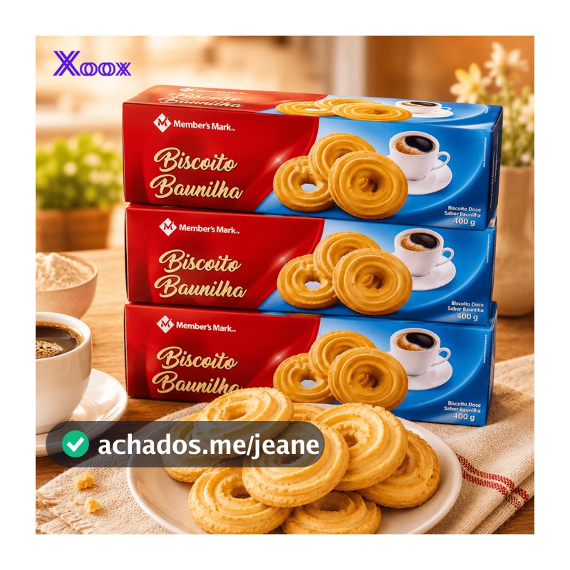 Kit 3 Biscoitos Alemães de Baunilha Member’s Mark 400g - Importado, Crocante e Sabor Sofisticado