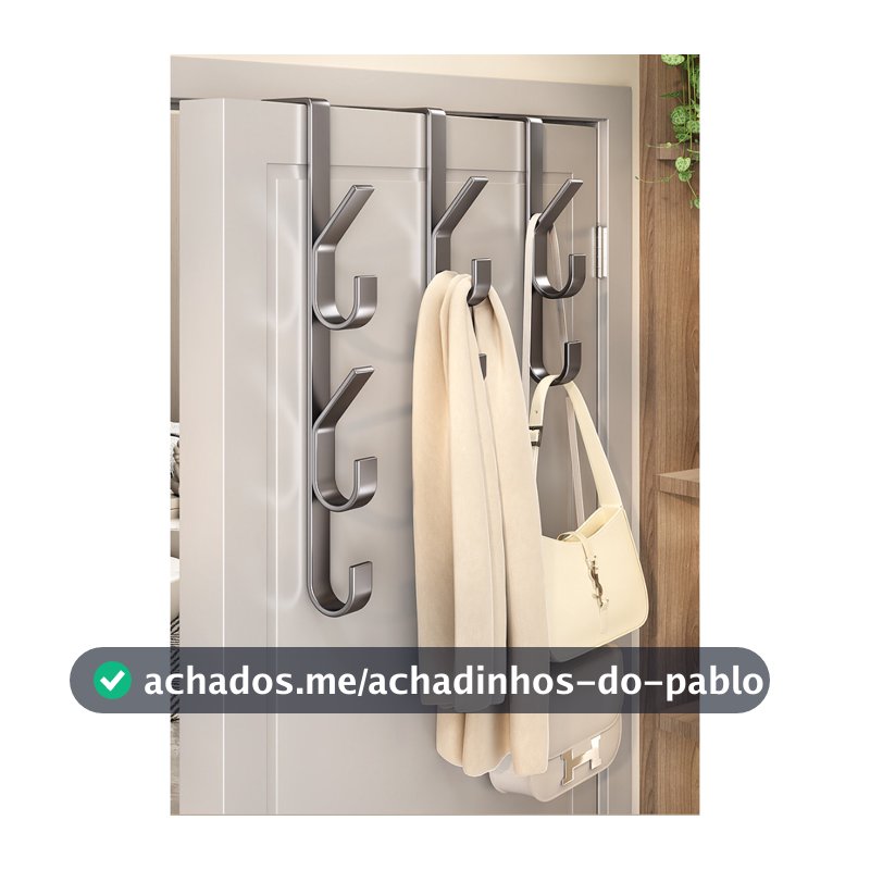 GANCHO DE PORTA 3 ganchos cabide de metal forte para roupas chapéus e bolsas design de economia de espaço  eletrox