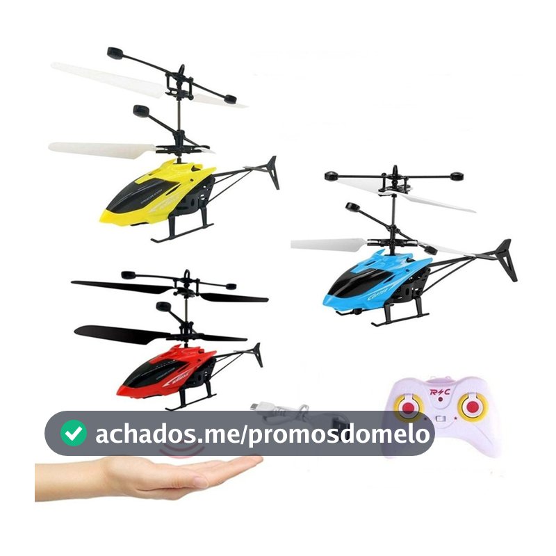 Mini Drone Helicóptero de Controle Remoto com Sensor de Mão – Ideal para Crianças e Iniciantes