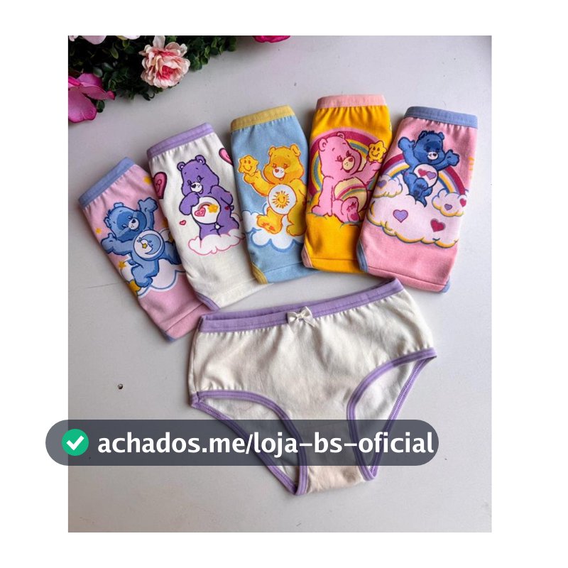 Kit 5 Calcinhas Infantis Menina  Algodão Macio, Confortável e Antialérgico