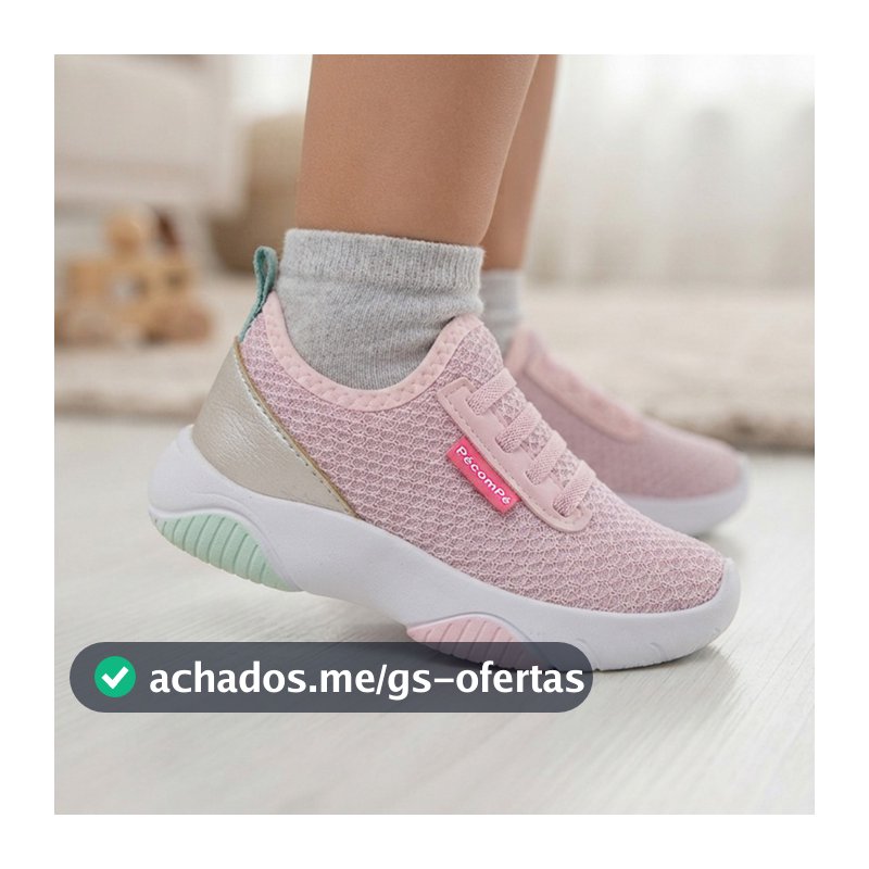Tenis Infantil Menina Calce Facil Rosa