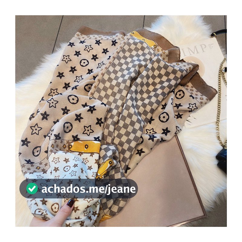 Cachecol Xadrez para Mulheres, Moda de Outono e Inverno, Novo Estilo Quente, Versão Coreana de Alta Qualidade, Xale Gran